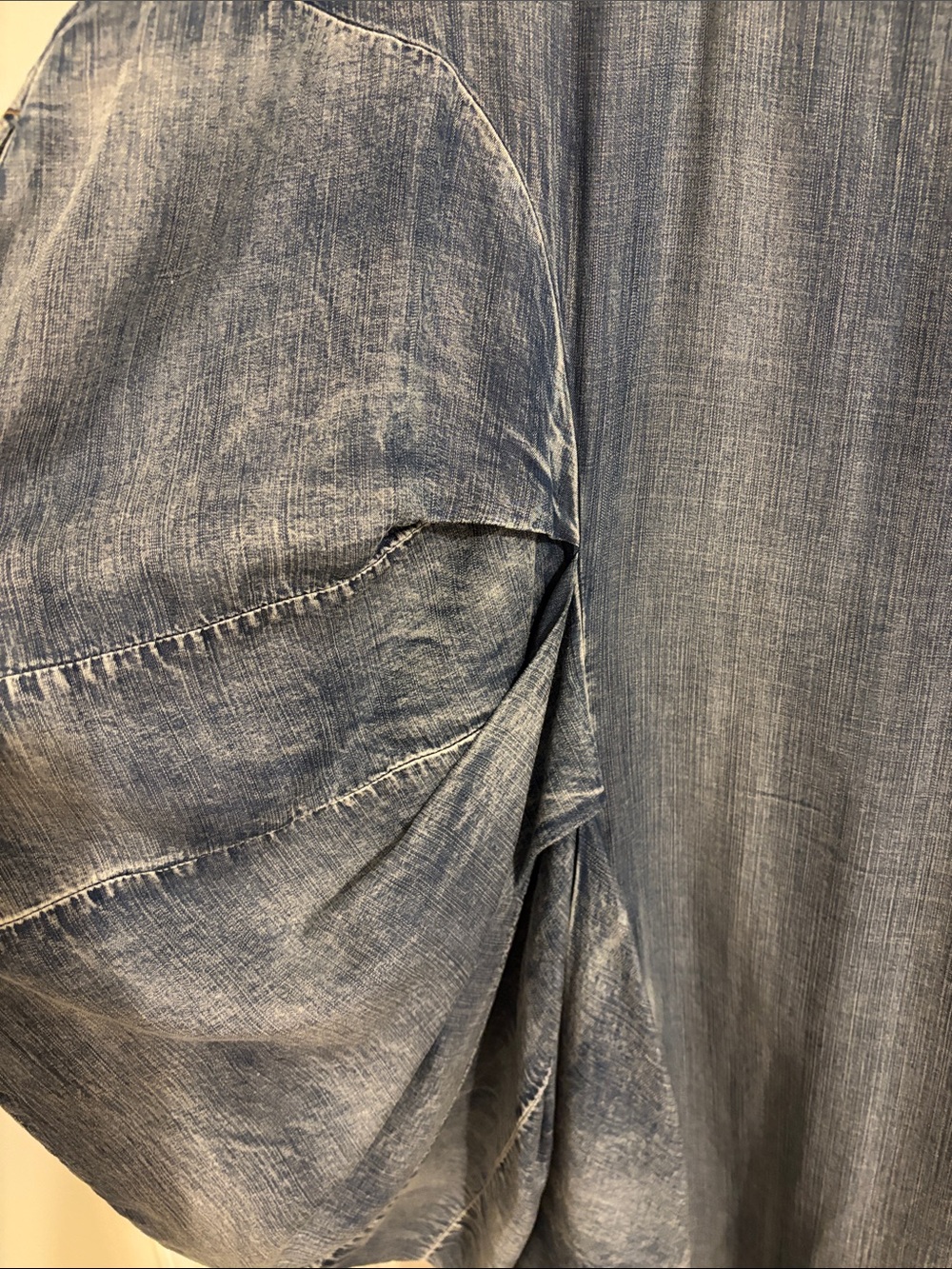 Blue Textured Boho Tunic Dress with Stripe Detail - Picture 8 of 11